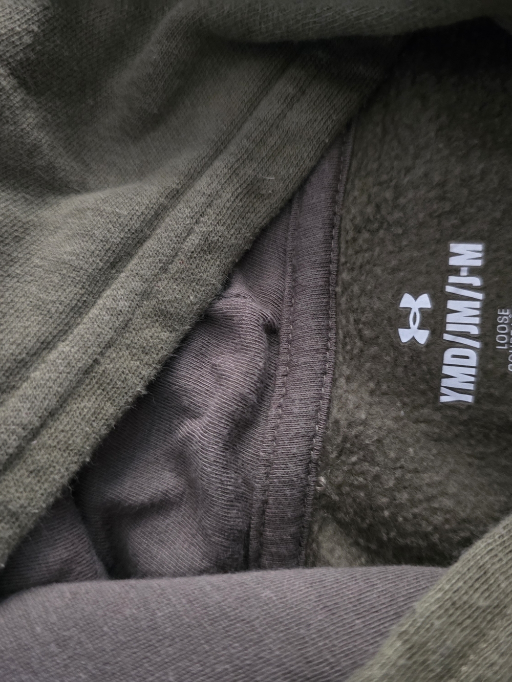 Under Armour Olive Green Fleece-Lined Hoodie - Picture 3 of 3